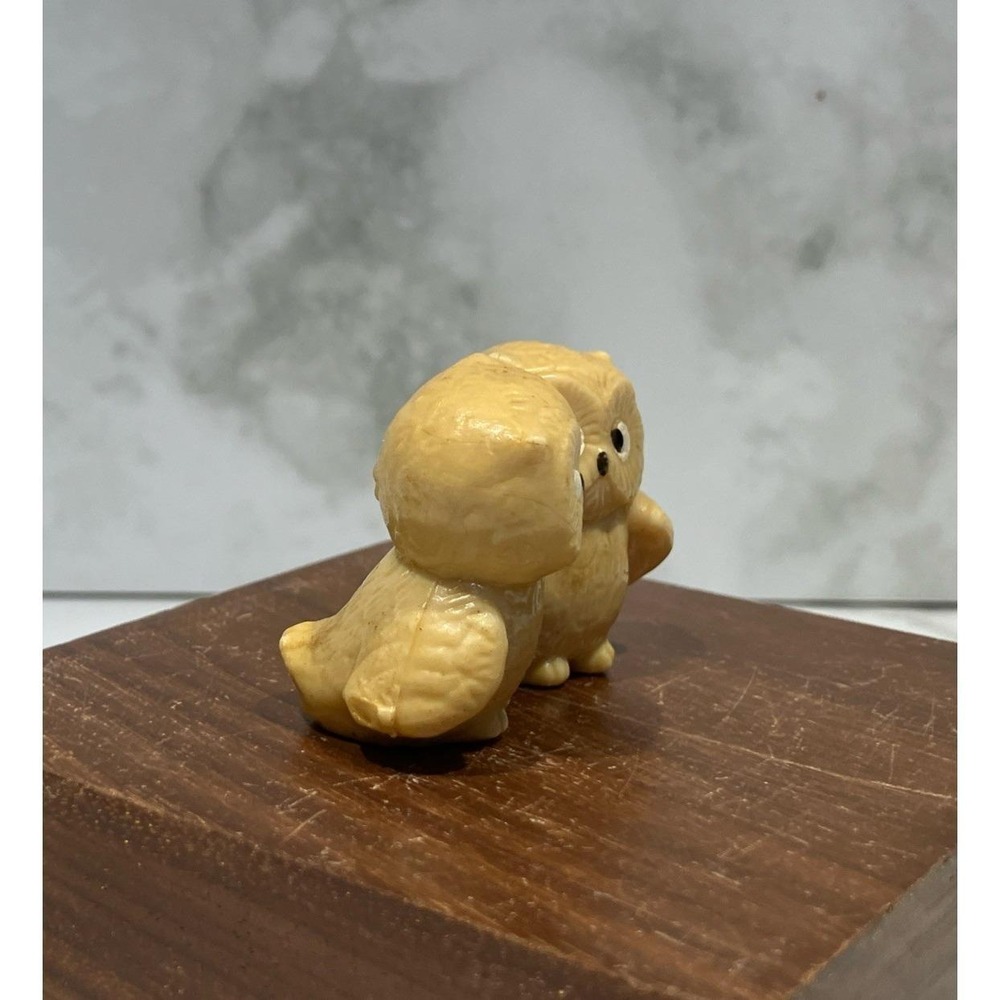 Vintage Side Eye Owl Couple Hong Kong Kitsch Hard Plastic Tan Mini Owl Figurine - Picture 16 of 16